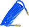 Druckluft Spiralschlauch SP-PU 5 m, Druckluftschlauch 10/14mm aus PU, max. Druck 10 Bar, mit Knickschutz und Schnellkupplung, geeignet für pneumatische Werkzeuge