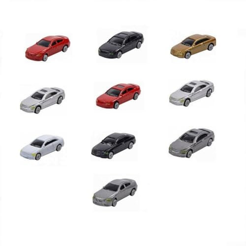 HO Maßstab lackiertes Modellauto Gebäude Zug Layout Zubehör 10 Autos enthalten (10 Stück 1:87)