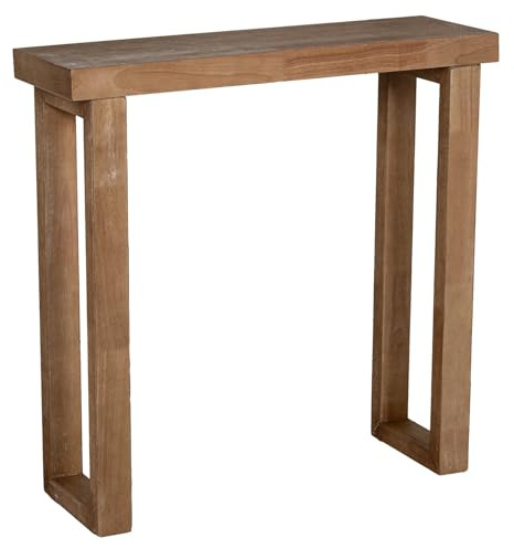 DRW Consolle Console Tavolo da ingresso in legno naturale 80x25x80 cm
