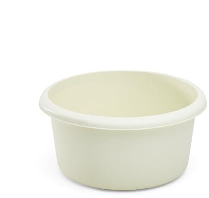 Washing Up Bowl for Sink | Cream Small Round Plastic Sink Bowls (4 Liter Capacity) | Wash Up Basin Bowl for Kitchen Sinks