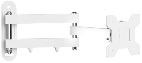 Suptek Full Motion TV Wall Mount Bracket for Most 13-30 inch TVs and Monitors, Flat and Curved TVs up to 28lbs, Tilt Swivel and 16.9 inch Extension, Max VESA 100x100mm, White, MA2776W
