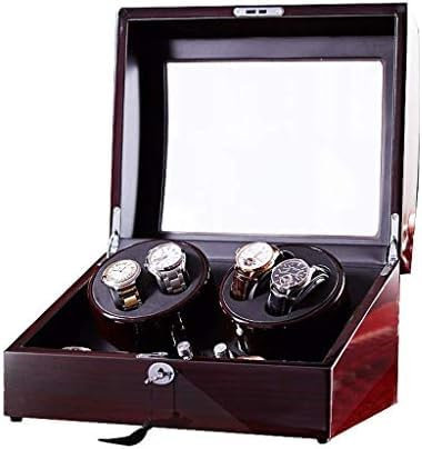Xiaoxu Remontoir de Montre mécanique à Rotation Automatique, 4 Modes et Moteur Silencieux, boîte de Rangement 4 + 6 avec Serrure de sécurité et clé