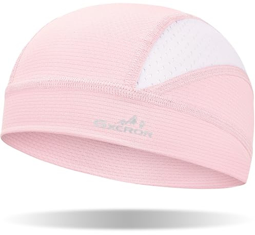 GXCROR Cooling Skull Cap for Men Women Sweat-Wicking Breathable Mesh Liner for Helmets, Summer Cycling Motorcycle Pink