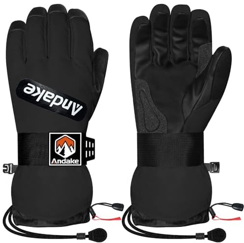 Andake Winter-Skihandschuhe für Männer, Frauen und Jugendliche, wasserdichte und isolierte Schneehandschuhe für kaltes Wetter, professionelle Skihandschuhe für Skifahren, Snowboarden und Wintersport