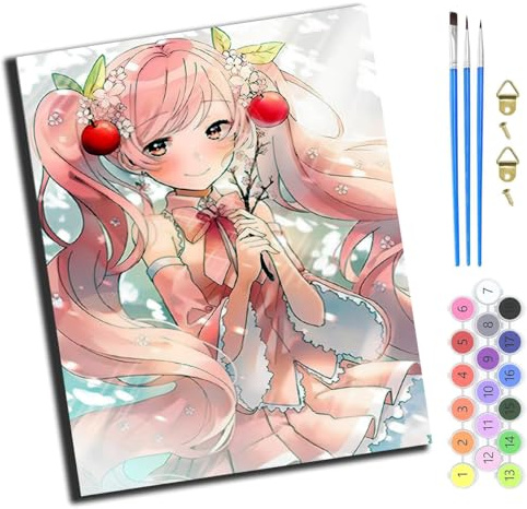 XIAOYOUQIAN Japanisches Anime-Spielfilmpaar,Malen Nach Zahlen Erwachsene,Diy Handgemalt Ölgemälde,Mit Pinseln Malerei Kits Erwachsene Kunsthandwerk Für Zuhause 40X50 Cm,Mit Rahmen