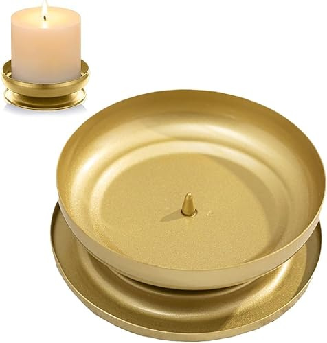 IXIGER1 Stück Goldener Kerzenständer – Premium Kerzenhalter für Stumpenkerzen & Stabkerzen, Elegante Tischdekoration für Heim & Feierlichkeiten (10cm Durchmesser)