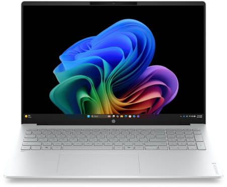 HP OmniBook 5, Notebook, Copilot+ PC, 16, 2K OLED | AMD Ryzen AI 7 445, 512 GB SSD, Windows 11, 16-bp0000slx, Argento, Multitasking, QWERTY Italiano