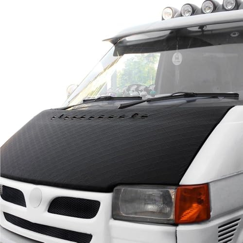 Robuste Motorhauben-BH-Abdeckung, Schutz, Diamant-Effekt, schwarzes Leder, volle Motorhaube für VW Transporter T4 1990–2003
