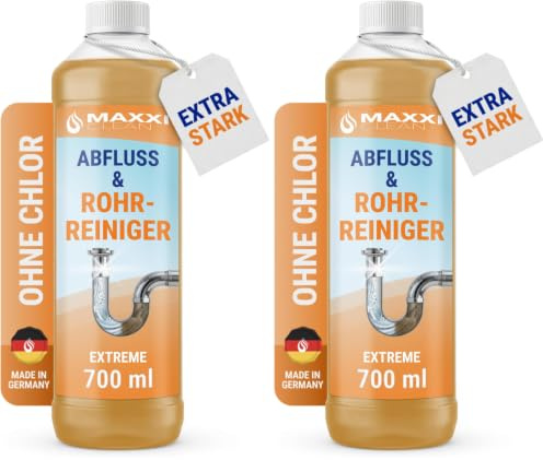 Maxxi Clean 1 x 700 ml Rohrreiniger I Abflussreiniger extra stark I Rohrfrei gegen Verstopfung durch Haare, Fette oder Seifenreste I Ausgussreiniger für Küche, Bad oder Dusche I bis zu 15 Anwendungen
