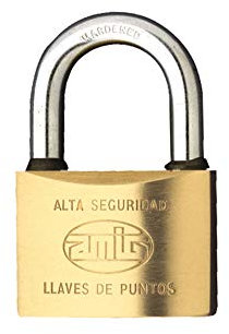 Amig - 1388 Hochsicherheitsschlüsselschloss Modell 150 | Messing und Bogen aus Stahl | Breite: 60 mm