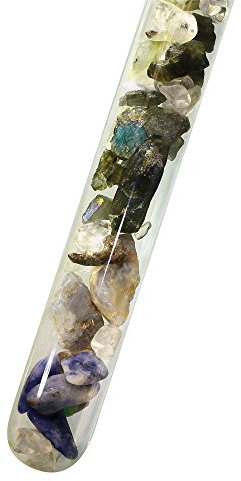 Bitto Edelstein-Stab zur Trinkwasser-Energetisierung, 25 cm, gefüllt mit feinen Edelsteinen: Es fließt