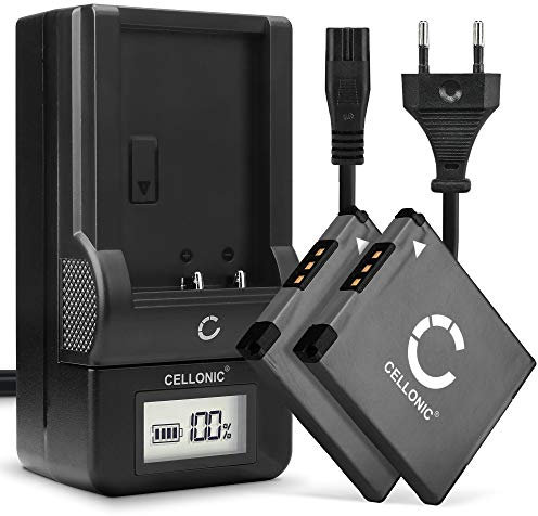 CELLONIC, Batteria per Fotocamera Compatibile con Canon PowerShot IXUS 185, 285 HS, NB-11L (3.7V, 600mAh) 2 Pezzi + Caricabatterie