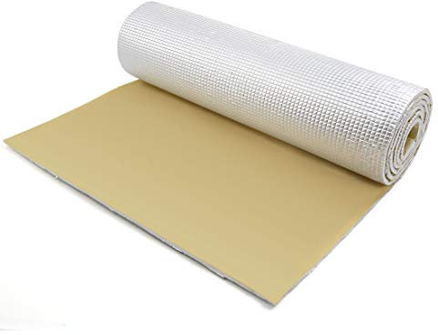 sourcing map 200cmX50cm Aislante Térmico Aluminio Forro Papel Adhesivo 6mm De Espesor Espuma Aislamiento Térmico Acústico Insonorización Coche