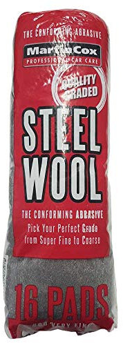 16x Steel Wool Grade 00 Martin Cox Steel Wire Wool Pads for Cleaning, Finishing and Polishing Metal, Wood and Automotive Bodywork
