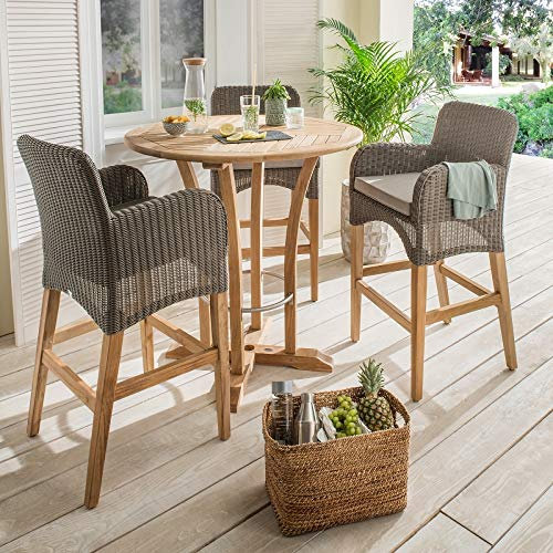 Beauty.Scouts Outdoor Collar Edition DEST Bartisch Janina, Teakholz/Edelstahl, 106 x 106 x 105 cm, rund, Gartenbartisch, Lounge, Garten, Loungebartisch, Terrassenbartisch