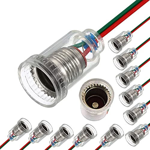 RUNCCI-YUN 15pcs Lámparas Base E10 Screw-Mount Pequeñas Bombillas LED Titular Base de Luz de Techo Con Alambre Socket Para el Hogar Experimento Circuito Pruebas Eléctricas Accesorios