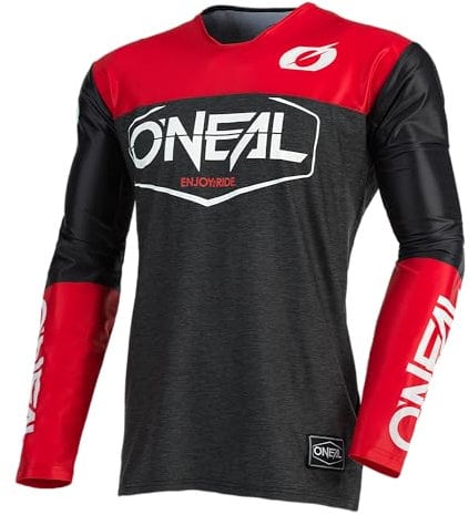 O'NEAL | Motocross-Trikot | Enduro Motorrad | Schnell trocknendes Performance-Material, Mit großer Bewegungsfreiheit, Slim Fit Schnitt | Jersey Mayhem Hexx | Erwachsene | Schwarz Rot | Größe S