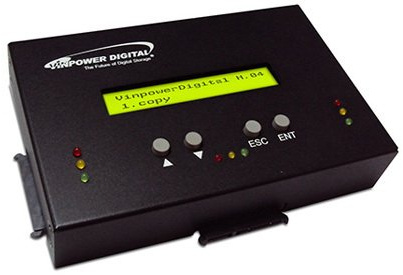 Vinpower Digital HDDmini, Stand-Alone Festplatten und SSD Kopierstation für Schnelle Backup und Image Aufträge, 90 MB/sec, Anschluss für 1 Master und 2 Target Festplatten
