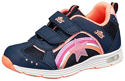 Lico Mädchen Rainbow V Blinky Sneaker, marine/lachs, 26 EU