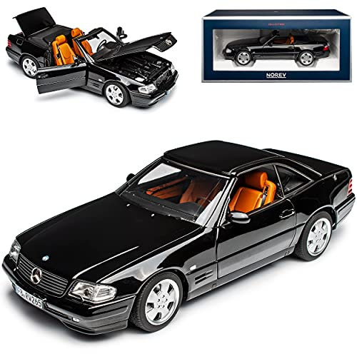 Mercedes-Benz SL-Klasse R129 500SL Cabrio Schwarz 1989-2001 1/18 Norev Modell Auto