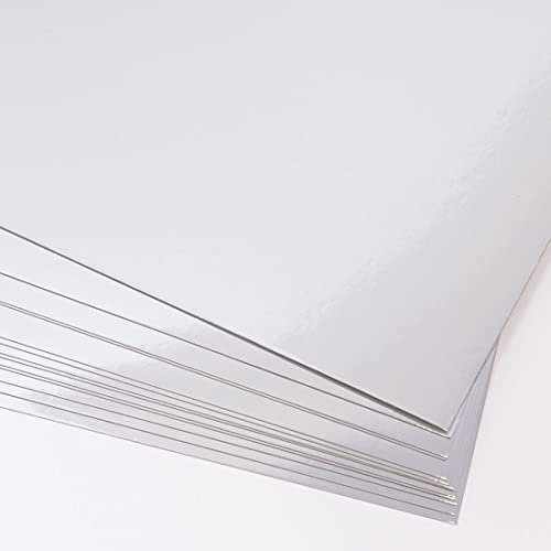 Craftelier - Packung mit 15 Folienkartons, ideal für Kartenprojekte, Scrapbooking und Bastelarbeiten, Grammatur 250 g/m², Größe 30,5 x 30,5 cm, silberfarben