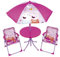 ARDITEX PP14447 Tischset (50 x 50 x 48 cm), 2 Stühle (38 x 32 x 53 cm) und Sonnenschirm (Durchmesser 110 cm)