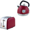 SQ Professional Epoque Breakfast Set 2pc Kettle with Rose Gold Features & Temperature Display 2200W - 2 Slice Toaster with Rose Gold Features, High-Lift, Wide Slots & 6 Browning levels 900W (Red)