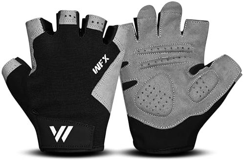 WESTWOOD FOX Fitnesshandschuhe für das Fitnesstraining rutschfest stoßdämpfend Gewichtheberhandschuhe gepolsterter Griff atmungsaktiv Fingerlose Trainingsunterstützung (Without Support, M)