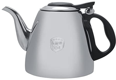 Bouilloire en acier inoxydable, bouilloire à café domestique, bouilloire à café durable, théière anti-goutte avec poignée résistante à la chaleur pour cuisinières à gaz, électriques, à induction(1.5L)