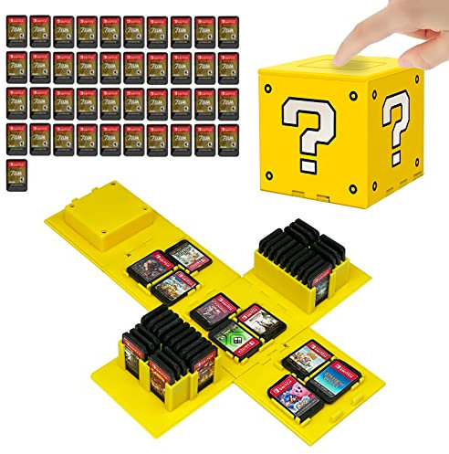 doepeBAE Porta Schede Giochi per Nintendo Switch, Capacità Extra Grande Switch Porta Carte da Gioco, 41 Slot Custodia per Giochi, Premi per Aprire Switch Porta Cartucce (Giallo ?)