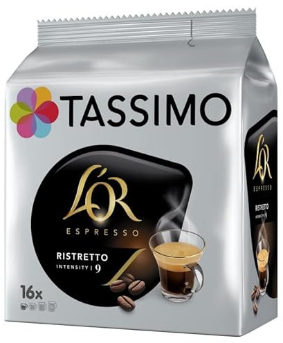 ESPRESSO RISTRETTO CAFÉ EN DOSETTES X16 - 128G, TASSIMO L'OR, LOT DE 3