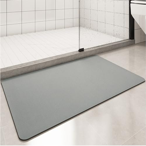 Apomkjoe Badematte rutschfest, Super Saugfähige Bodenmatte, Schnell Trocknende Badezimmermatten, Saugfähige Badezimmerteppich Für Zuhause, Einfache Badezimmer-Fußmatte (Dunkelgrau, 60 x 40 cm)