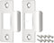 sourcing map Door Strike Plate, 2Pcs 70mm x 40.3mm 201 Stainless Steel Latch Deadbolt Strike Plate for Door Frame Door Jamb, Silver