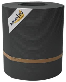 zaun|zu® Rille Maxi 26 Meter x 24 cm gerillt auf Rolle | Sichtschutzstreifen PP für Doppelstabmatten Sichtschutz | Zaunblende Made in Germany Anthrazit 26m