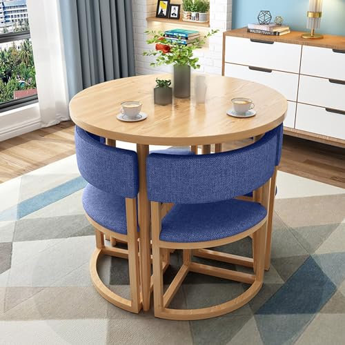 YNAYGDIUGD Runder Esstisch Mit 4 Stühlen Set, Konferenztisch Rund, Esstisch Set, Besprechungstisch Mit Stühlen,Kleine Konferenzraum Tische Tisch Und Stuhl Set Sparen Platz (Color : Style12)