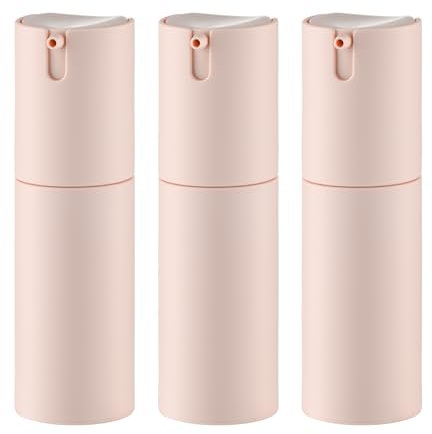 Lulupack 1 oz Airless Pump Bottles, Travel Lotion Container, Skincare Containers for Moisturizer(Plastic, Matte Pink, 3Pcs)