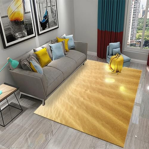 Fußmatte Teppich Schlafzimmer 3D Meer Sand Muscheln Seestern Strandlandschaft Dekoration Rugs Kinder Spiel Krabbelmatte Moderne Wohnzimmer Teppich Für Küche Flur Esszimmer Eingangsbereich 160-9G2W/V1