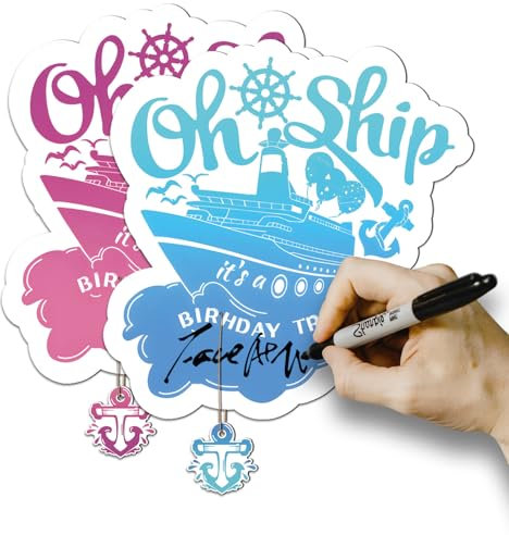 ziyue Birthday Cruise Ship Door Magnets Decorations for Cruise Ship Cabin Door, Our First Cruise Door Magnets for Carnival Cruise Refrigerator Car Sign Decor