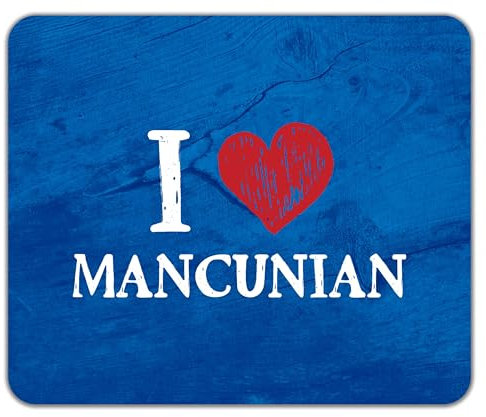 Shopagift I Love Mancunian Mouse Mat Pad Manchester United City 24cm x 19cm