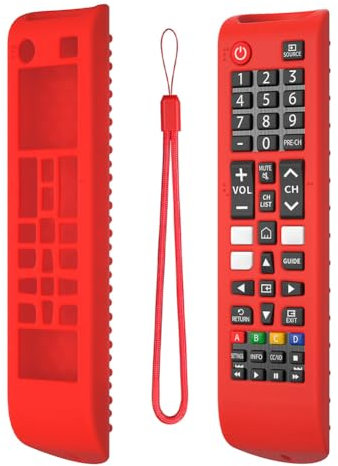 Fiorky Coque de Protection en Silicone pour télécommande Sam-Sung Smart TV BN59-01315A 01315B, Coque antidérapante, résistante aux Chocs, Housse de Protection avec Cordon, Lavable