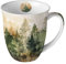 Ambiente Tasse à café avec anse - Tasse à thé - 0,4 l - En porcelaine fine - Motif arbres - Style aquarelle