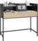 HOMCOM Bureau Table d'ordinateur avec 1 étagère, 2 tiroirs - châssis métal Noir Grand Plateau, dim. 106l x 51,5L x 102,5H cm - Noir et boisé