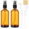 100ml Amber Glass Spray Bottle, 2pcs Empty Fine Mist Spray Bottle, Refillable Brown Glass Spray Bottle with Dropper, Funnels, Label for Cleaning, Aromatherapy, Perfume, Hair, Cosmetic Travel Sprays