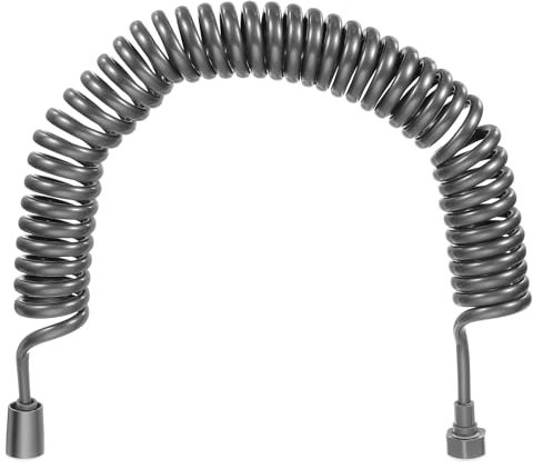 sourcing map Bidet Sprayer Tube, 5 M Bidet Spring Hose Flexible Shower Tube PU Flexible Telescopic Bidet Hose for Toilet Faucet Bidet Sprayer Basin Faucet Showers, Dark Grey