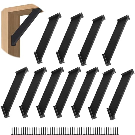 12 Stück 45-Grad-Winkel-Stützhalterung, Pergola-Set, robuste Anschlüsse für 10,2 x 10,2 cm (tatsächlich: 8,9 x 8,9 cm), für Holzkonstruktionen wie Pavillons, Baumhäuser, Kabinen und Terrassensets.