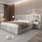 Kayan Boxspringbett 180 x 200 cm, Doppelbett Bettanlage mit 2 Nachtkommoden, Polsterbett mit hydraulisches Bettkasten, Bett mit Lattenrost aus Holz, Stauraumbett Jugendbett, Ohne Matratze