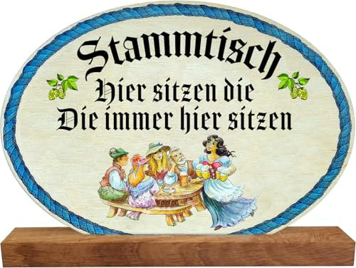 Kaltner Präsente Geschenkidee - Holz Geschenkartikel Deko Tisch Aufsteller Stammtisch Gasthaus Biergarten (19 cm)