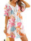 Ekouaer Beach Cover Ups for Women V-Neck Hollow Beachwear Beach Dress Lace Crochet Women's Swim Cover-Ups Pastel Jungle L