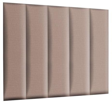 MG Design Polsterpaneel 30 x 120 cm in Beige – 3D Wandkissen fürs Bettkopfteil & Wanddeko, ohne Bohren, geräuschmindernd, texturierte, robuste & Pflegeleichte Oberfläche