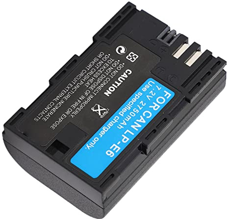 ANGGREK LP E6 Akku, 2750 MAh Lithium-Ionen-Akku, Ersatz für R5 R6 6D 7D 5D Mark II III IV